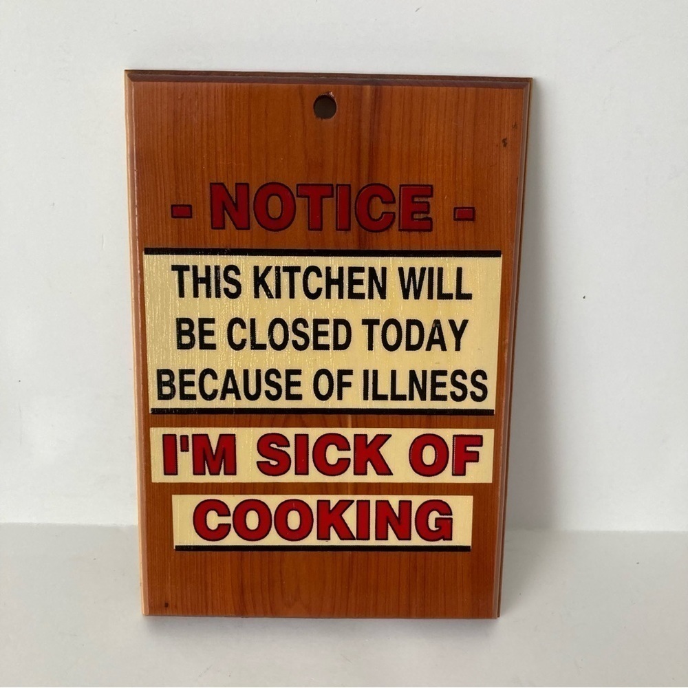 Wood Kitchen Humor Sign
